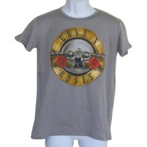 GUNS N ROSES Tshirt, Y-XL, Gray, SS, LOGO, 1 sided, BRAVADO, Short sleeves.